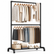 Напольная вешалка для одежды и обуви Clothes Rack 6009-B с двумя перекладинами 160x75x44 см Black (3_08464) - изображение 4