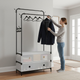 Вішалка-стелаж для одягу та взуття RIAS Coat Rack MJPP63 63x28x175 см Black-White (3_08461) - зображення 8