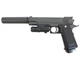 Пістолет Colt M1911 Hi-Capa пружинний металевий із глушником, магазином на 16 кульок 6 мм і планкою Weaver, чорний - изображение 8