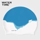 Шапочка для плавания WATERTIME Shuichuan силиконовая с принтом и защитой ушей, женская, большого размера для длинных волос - изображение 4