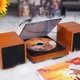 Ретро-CD-плеер THINKYA, проигрыватель альбомных дисков, высококачественный CD-плеер с оптическим выходом и звуковыми эффектами без потерь, JA-310R + деревянная Bluetooth-колонка. - изображение 6