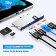 Док-станція-конвертер Isky Microsoft Surface Pro 5/6, USB-адаптер, кабель-конвертер Ethernet-порту для дзеркального відображення екрана проектора, кабель для підключення відео HDMI, порт-конвертер, концентратор, док-станція-розширювач 4K - зображення 4