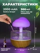 Увлажнитель воздуха ультразвуковой RGB с эффектом дождя ночник аромадиффузор USB Type-C 300 мл настольный мини увлажнитель для дома спальни детской офиса с подсветкой - изображение 8