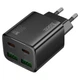 Мережевий зарядний пристрій HOCO N55 Fundador four-port charger Type-C cable 20W Black - изображение 5