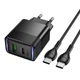 Адаптер мережевий HOCO Lounge C to C cable charger set CS112A |1A/1C, 30W/3A, PD/QC| - зображення 1