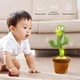 Музыкальная игрушка Танцующий кактус Dancing Cactus с подсветкой повторюшкой и USB зарядкой - изображение 4