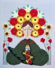 Вишита авторська картина "Берегиня", килимова вишивка, настінне панно, оберіг, розмір 55х45 - изображение 1