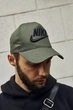 Кепка чоловіча Nike хакі із чорним лого, кепка чоловіча літня хакі - зображення 5