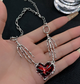 Цепочка чокер Fashion Jewerly на шею с сердцем в руках скелета в готическом стиле y2k бижутерия (SVS) - изображение 2