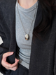Цепочка Fashion Jewerly с кулоном Олива с титановой стали удлиненная подвеска колье с кулоном овал капля, серебристая (SVS) - изображение 1