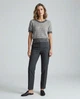 Женская кофта серая ажурная из льна с коротким рукавом MKLT5112 - Oversize 42/52 - изображение 1