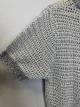 Женская кофта серая ажурная из льна с коротким рукавом MKLT5112 - Oversize 42/52 - изображение 5
