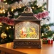 Новогодний светильник-фонарь музыкальный 19х14 см с LED-подсветкой фигурками Санты и оленя USB и батарейки для рождественского декора интерьера - изображение 1