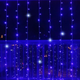 Гірлянда штора від мережі (2,5 х1, 5 м) 240 LED прозорий шнур, Синя - зображення 4