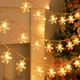 Гирлянда Снежинки, от батареек, 3м, 20LED, Теплый белый - изображение 1