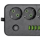 Мережевий фільтр-подовжувач 5 розеток 4xUSB-A 1xUSB-C 3м чорний HP-5-50 - зображення 4