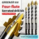 Сверла GREENER 4шт с зубцами для плитки, стекла 6 / 8 / 10 / 12 мм для сухого сверления - изображение 3