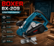 Ручной электрический рубанок BOXER BX209 1950 Вт 82 мм глубина строгания 0 2 мм для строгания выравнивания и обработки древесины - изображение 1