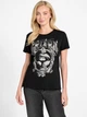 Футболка хлопковая длинная женская Guess 742725124 XS Черная (1160876976) - изображение 1