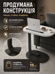 Столик для ліжка з підставкою для планшета для ноутбука компактний овальний 45х30 см металевий каркас - зображення 3