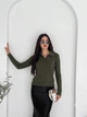 Жіноча кофта-поло 7036, хакі, one size - изображение 1