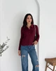 Жіноча кофта-поло 7036, бордовий, one size - зображення 1