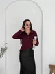 Жіноча кофта-поло 7036, бордовий, one size - зображення 3