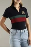 Жіноча смугаста футболка з коміром-поло Tommy Hilfiger, темно-синя, розмір L - зображення 1