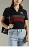 Жіноча смугаста футболка з коміром-поло Tommy Hilfiger, темно-синя, розмір L - зображення 2