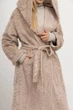 Женское двустороннее пальто с капюшоном и поясом ALBERTO BINI MKALB202-351 - 40/42, Бежевий - изображение 8