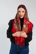 Хустка українська з тороками "Троянда" 110х110 см (червона) - зображення 3