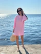 Пляжная туника, муслин, розовая, L/XL - изображение 4