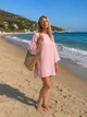 Пляжная туника, муслин, розовая, L/XL - изображение 5