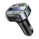 FM-модулятор Hoco E70 трансмиттер для авто (USB + Type-C) с функцией быстрой зарядки Черный (E70) - изображение 1