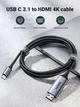 Кабель UGREEN MM142 USB-C to HDMI Male to Male Cable Aluminum Shell 1.5m (Gray Black)(UGR-50570) - изображение 5