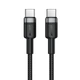 Кабель ACEFAST C22-03, Type-C to Type-C, 60W, 3A, 1.2m, Nylon Braid, Aluminum Alloy + TPE connectors, Black - изображение 1