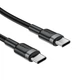 Кабель ACEFAST C22-03, Type-C to Type-C, 60W, 3A, 1.2m, Nylon Braid, Aluminum Alloy + TPE connectors, Black - изображение 4