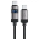 Кабель ACEFAST C15-03 USB-C to USB-C zinc alloy digital display braided charging data cable Black - изображение 1