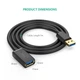 Кабель-удлинитель UGREEN US129 USB 3.0 Extension Male to Female 1м Black (UGR-10368) для флешки и ПК - изображение 2