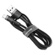 Кабель USB to Lightning Baseus Cafule Cable 2.4 A 1m Чорно-золотий/Шнур дріт для iPhone iPad швидке заряджання Чорний - зображення 1
