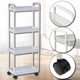 Этажерка на колесах 4 полки белая напольная Storage rack AN906 - изображение 2