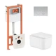 Готовое решение Qtap для ванной комнаты: подвесной унитаз Gemini Ultra Quiet 485×340×350 + комплект инсталляции Nest 4 в 1 (кругла - изображение 1