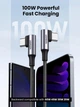 Кабель USB-C to USB-C Ugreen 100 Вт 90 градусів, 51 см для iPhone, MacBook Pro, iPad, Samsung Galaxy, Z Fold, Google Pixel,Switch - зображення 2