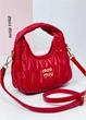 Женская сумка багет Miu miu 18121 красная - изображение 1