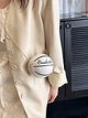 Жіноча кругла сумка маленька 10407 BASKETBALL м'яч на ланцюжку біла - зображення 6