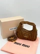 Женская сумка багет Miu miu 2178 коричневая - изображение 3
