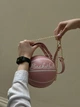 Женская розовая круглая сумка BASKETBALL мяч на цепочке - изображение 6