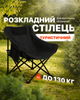 Стілець розкладний туристичний крісло для риболовлі кемпінгу пікніка зі спинкою для відпочинку на природі з чохлом до 130 кг компактний для рибалки чорний + чохол в комплекті Чорний 1SIZE (999680) - зображення 1