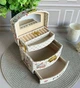 Шкатулка для украшений трехъярусная с зеркалом и замком 15x12x12 см Белая - изображение 10