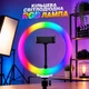 Кільцева світлодіодна RGB лампа 26 см 3D Multicolor з тримачем для телефону, кольорова LED лампа для фото, відео, стрімів та макіяжу - зображення 1